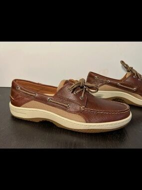 NWOB Sperry Top-Sider Billfish 3-Eye Boat Shoes Brown Leather Mens 11M